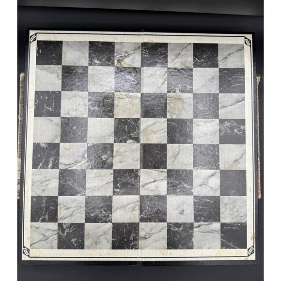 Vintage 1979 E.S. Lowe Tourn Chess Set 3 1/8 King Felted Staunton 809 - Picture 5 of 9